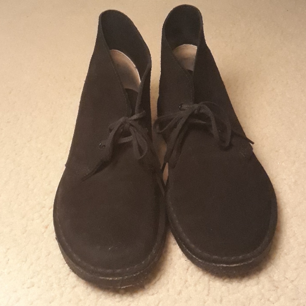 Mens Black Clarks Desert Boots